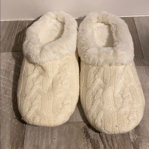 White Memory Foam Slippers
